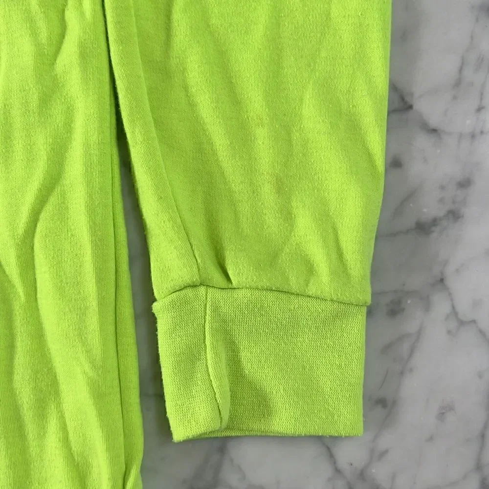 Vintage Obermeyer Sport Medium Neon Yellow Mens Henley Shirt Ski Made in…